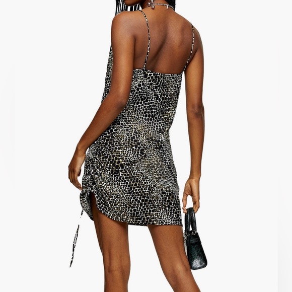 Top Shop Alligator Ruched Slip Dress - Picture 2 of 3